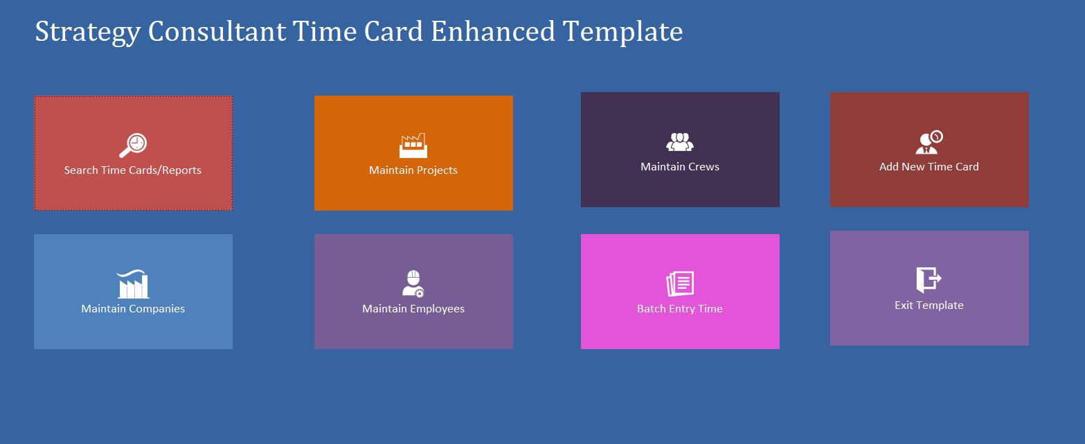 Enhanced Strategy Consultant Time Card Template | Time Card Database